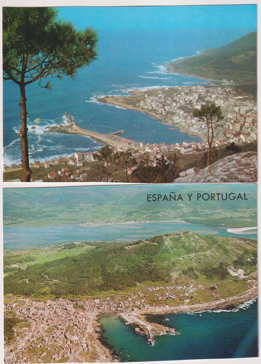 la guardia. lote de 2 postales aéreas España y Portugal. sin circular
