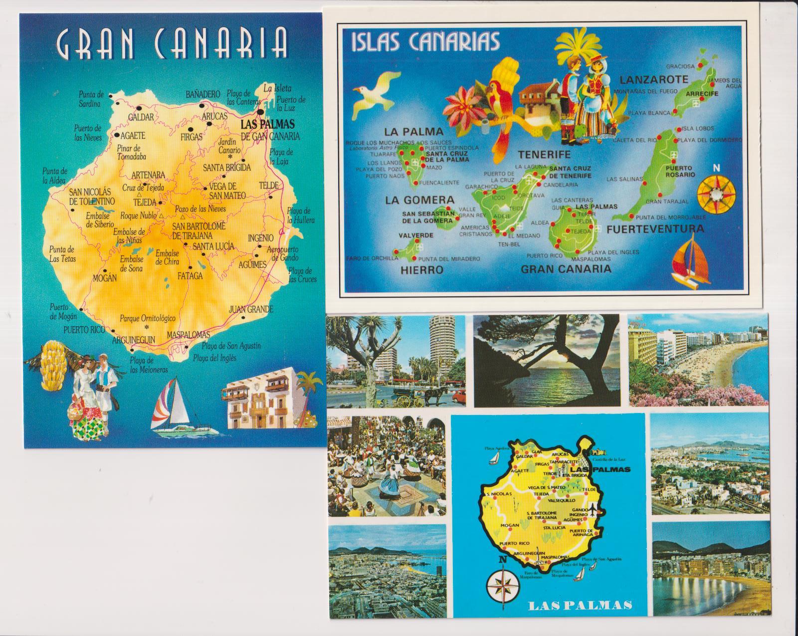 Canarias.- lote de e postales. mapas. sin circular