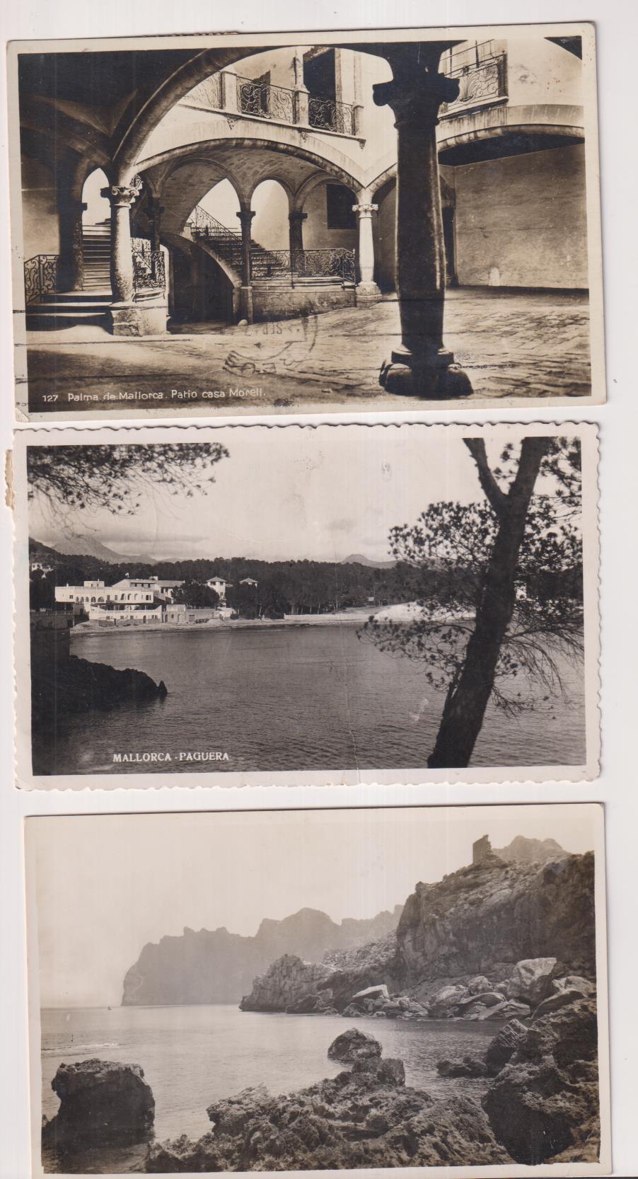 Lote de 3 Postales de mallorca: Patio Casa moguell