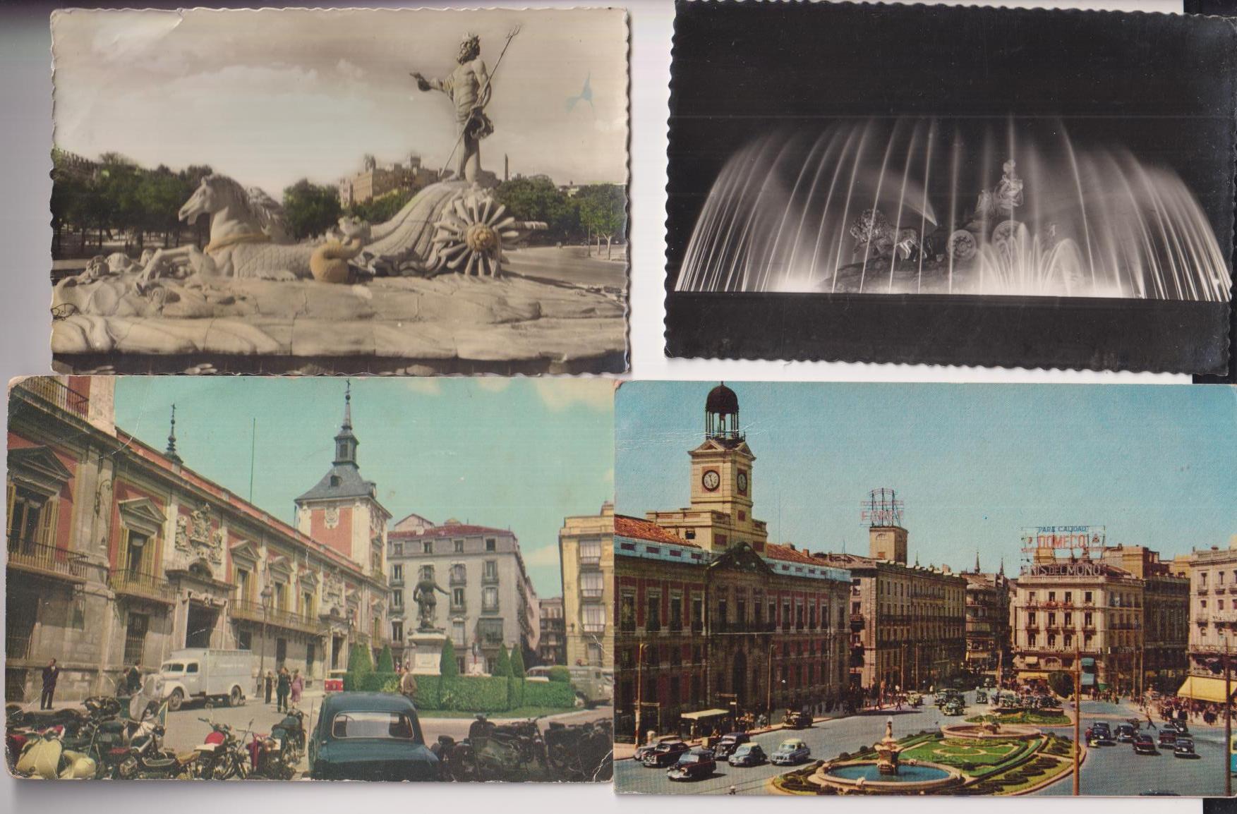 Lote de 4 Postales de Madrid. Fechadas entre 1955-1961