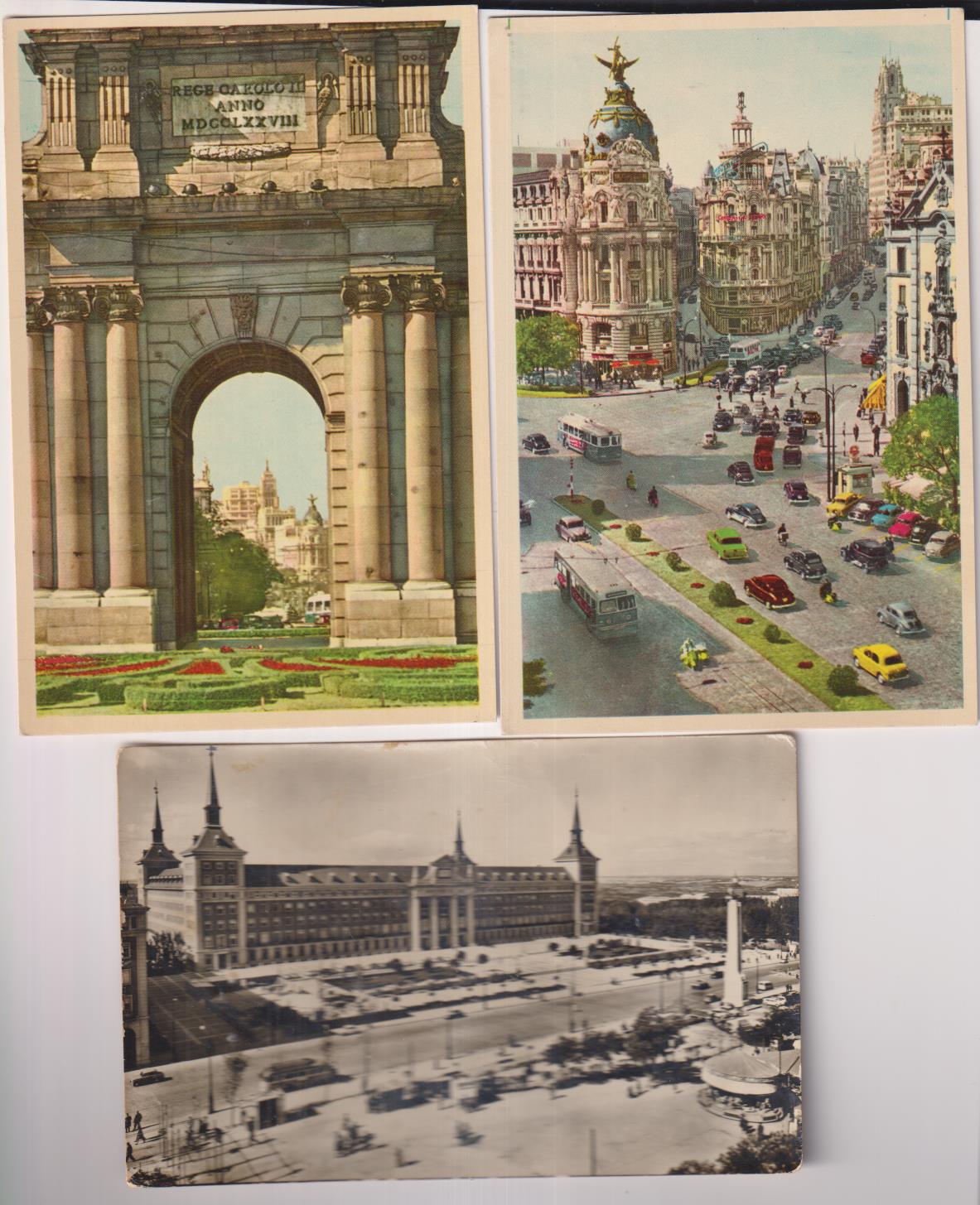 Madrid. Lote de 3 postales