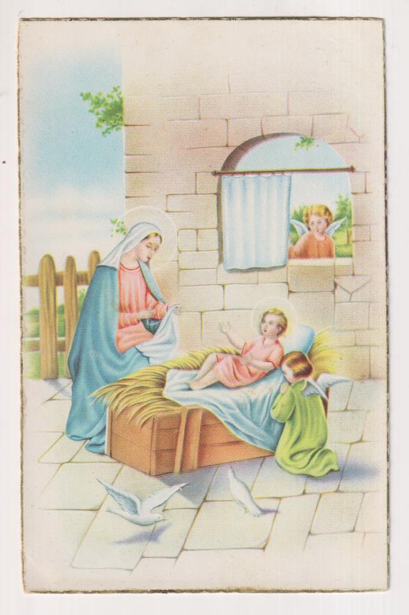 postal felicitación de Navidad. Dedicada y fechada al dorso: La Escala 23-Dicie-1947