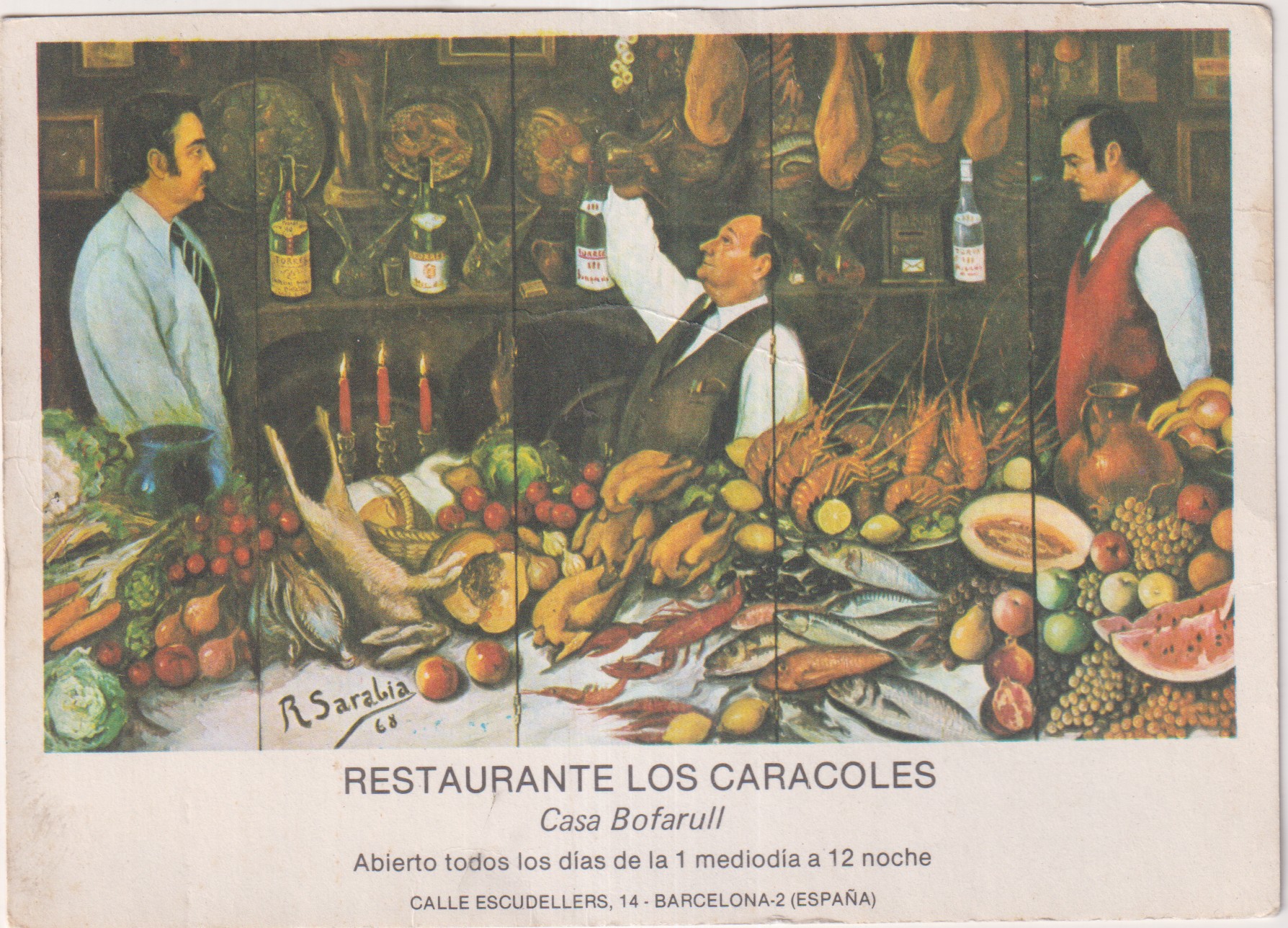 REstaurante los Caracoles. Postal Publicidad.