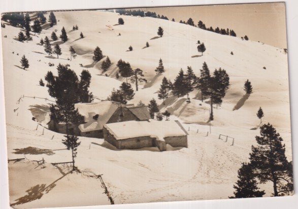Foto-Postal. Berga. Rassos de Peguera, Alt. 1750 M. Fot. Deseuras. Franqueado y fechado el 23 Dic. 1953
