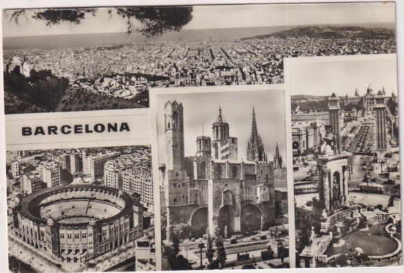 Barcelona. Vistas Panorámicas. Franqueado y fechado el 11 Sep. 1950