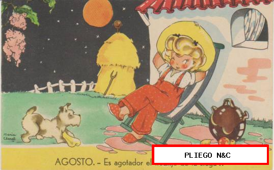 Postal Mari Pepa. Serie C nº 7. Dibujo de María Claret. Años 40