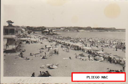 Santander. Sardinero. Primera Playa. Franqueado y fechado en 1956
