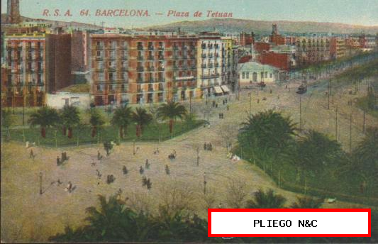 Barcelona. Plaza de Tetuán. R.S.A.