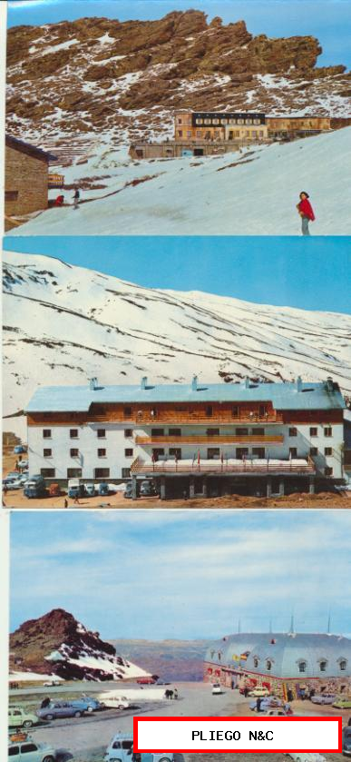 Granada-Sierra nevada. Lote de 3 postales. Año 1966
