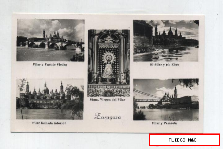 Zaragoza. Foto-postal. Franqueado y fechado en 1956
