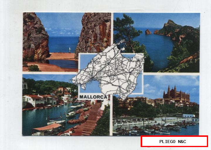 Mallorca-vistas. Franqueado y fechado en 1972
