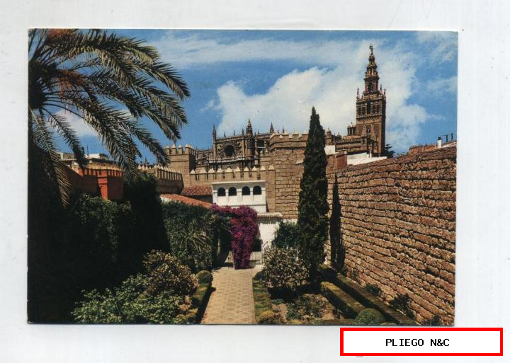 Sevilla-Reales Alcázares. Patio del León. Franqueado y fechado en 1967