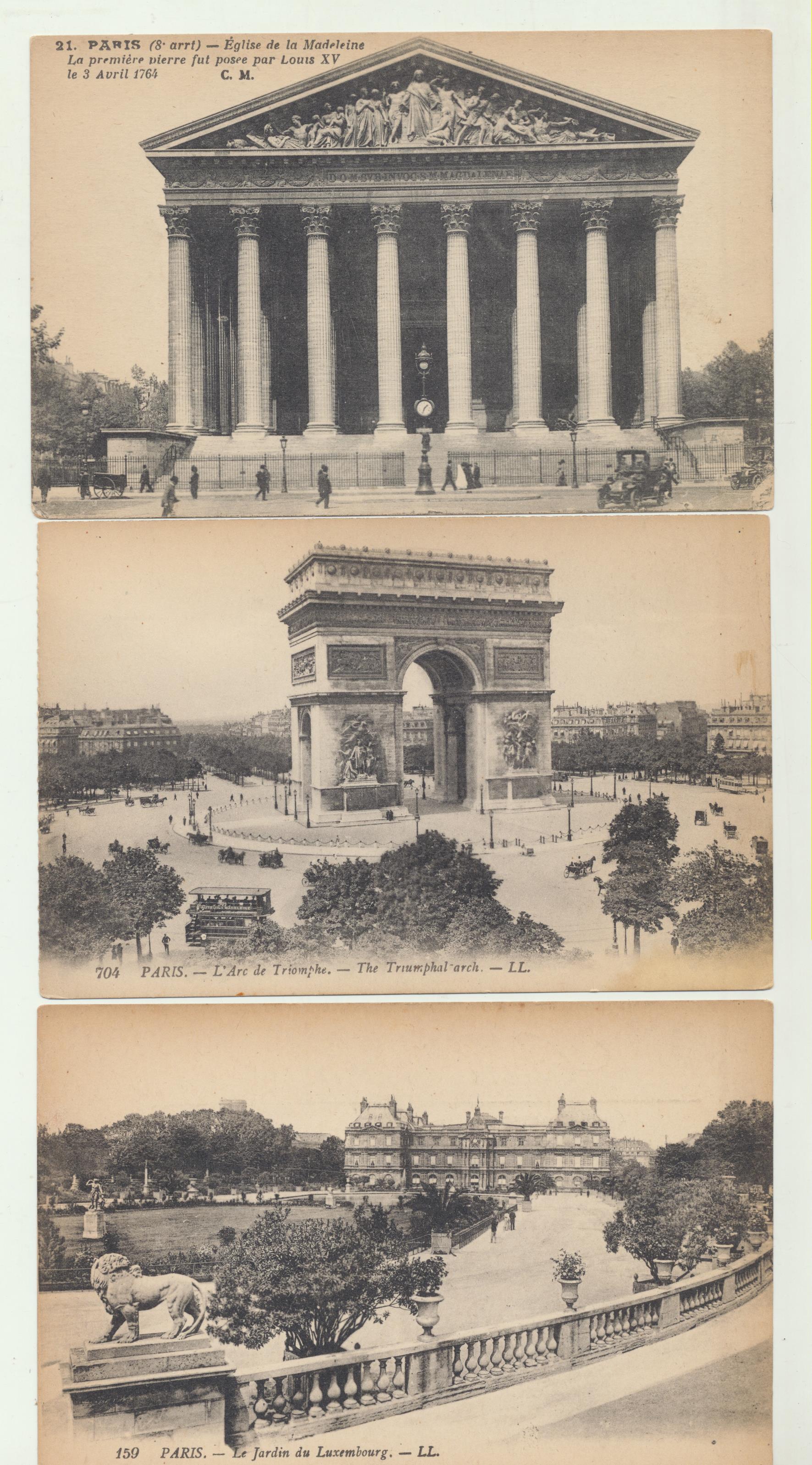 Paris . Lote de 3 postales. Circa 1910