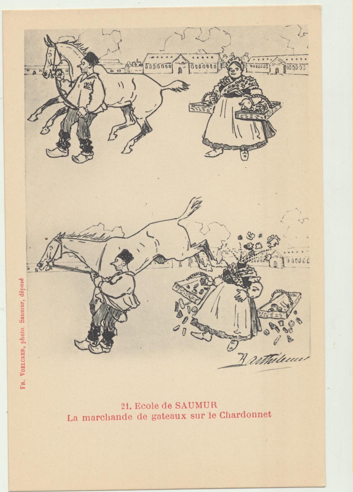 EcOlé de Saumur. La marchande de gateaux sur le Chardonnet. Anterior a 1905
