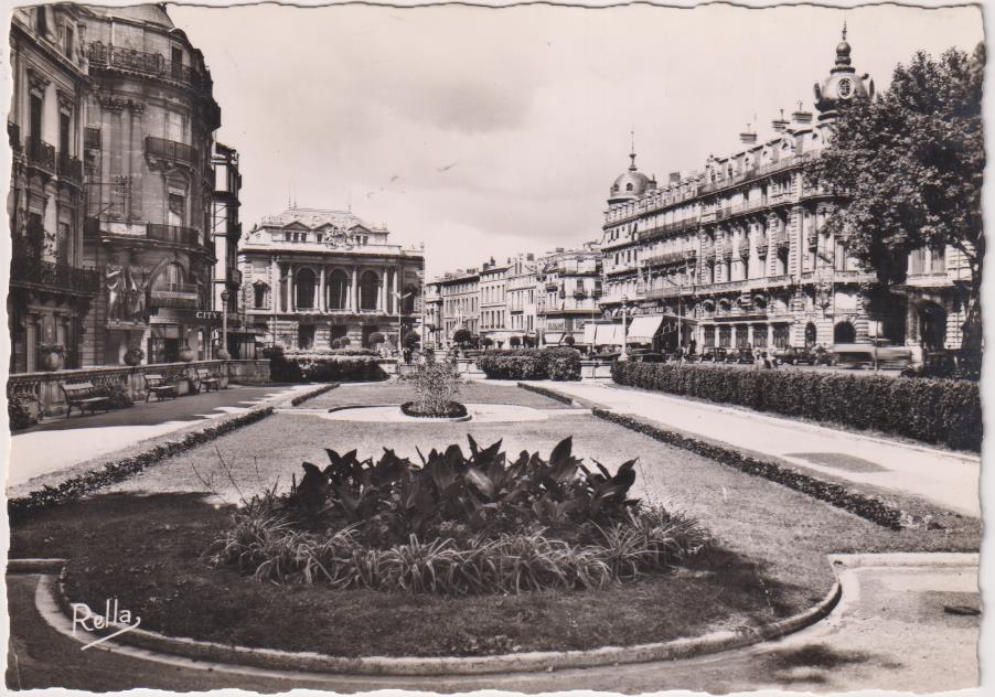 Francia. Montpellier. Plaza de la Comedia. Franqueado y fechado en 1960