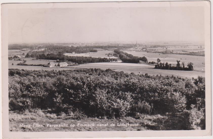Holanda: Vista de Emmerik desde los altos del Mirador. Franqueado en 1954. Destino: Barcelona