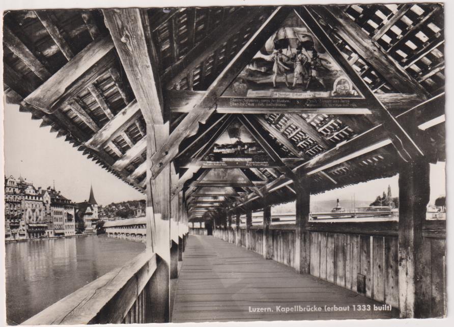 Suiza. Luzerna. Puente de la Capilla. Franqueado y fechado en 1963. Destino: Reus