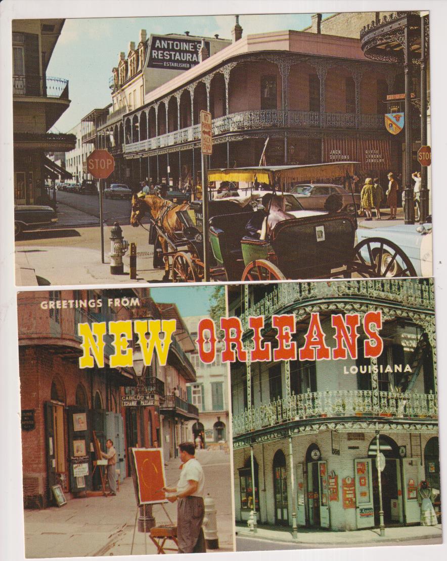 nueva Orleans. lote DE 2 postales:_ antaines y Vistas. años 60. sin circular