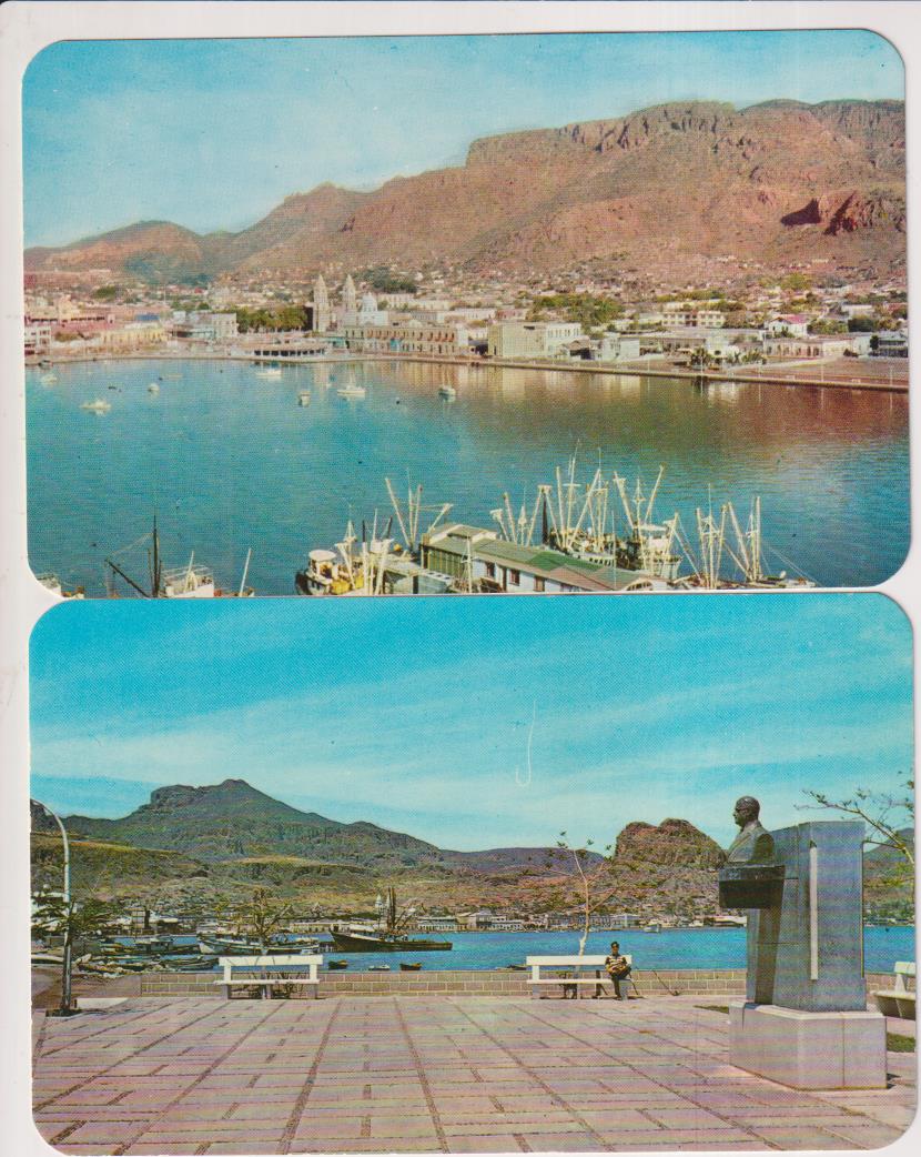 Lote de 2 Postales de México. Guaymas. Sonora. Años 50-60. sin circular