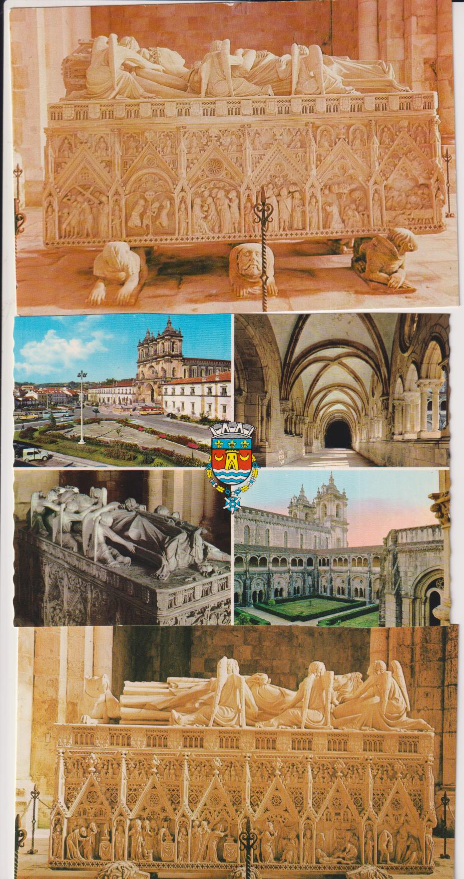 portugal.- lote de 3 postales de alcobaça. sin circular