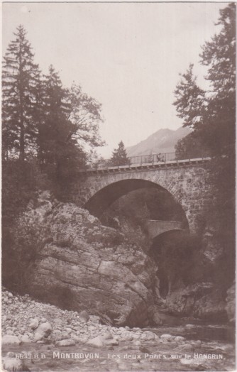 Montrovon. Los dos puentes sobre el Hongrin. Sin usar