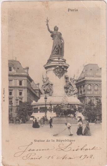Estatua de la República. Paris. Fechada en Paris en 1902. Destino: Dos Hermanas (Sevilla)