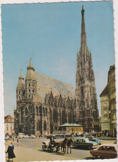 Viena. Stephansplatz. Franqueado y fechado el 31 Ago. 1967. Destino: Barcelona