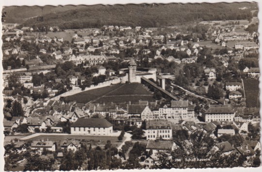 Foto-Postal. Suiza. Schaffhausen. Vista Genera. Franqueado y fechado el 5 Jul 1961. Destino: Barcelona