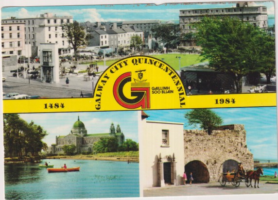 Irlanda. Galway cITY QUINCENTENIAL 1484-1984. franqueado en Irlanda. Destino España