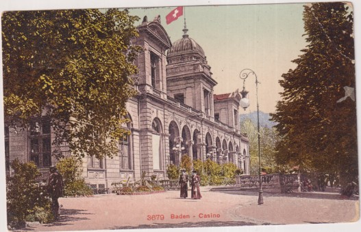 3679 Baden.- Casino. Franquado y fechado al dorso el 14- may.- 1910