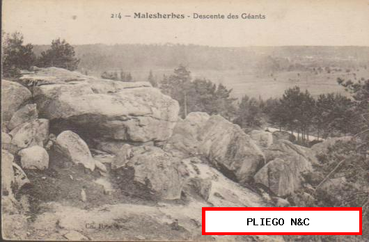 Malesherbes-Descente des Géants. Franqueado y fechado en Malesherbes en 1923