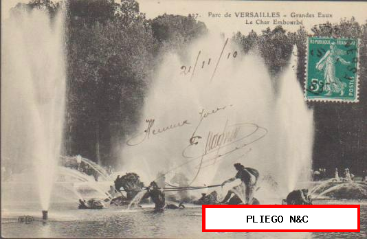 Parc de Versailles. Franqueado en Versalles en 1910