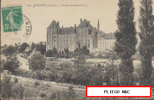 Solesmes-Abbaye des Bénédictins. Franqueado en 1909