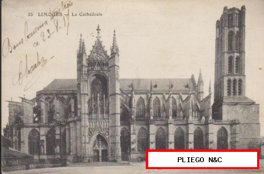 Limoges-La Cathédrale. Fechado en Limoges en 1917