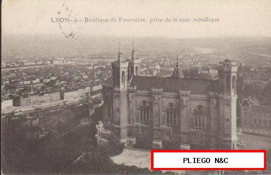 Lyon-Basilique de Fourviere. Franqueado en Lyon en 1907