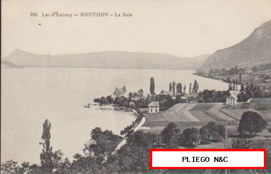 Menthon-Lac d´Annecy. Franqueado en Menthon en 1906