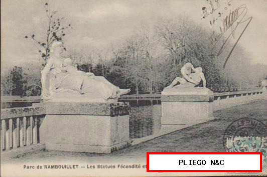 Rambouillet-Le Parc. Franqueado en Rambouillet en 1908