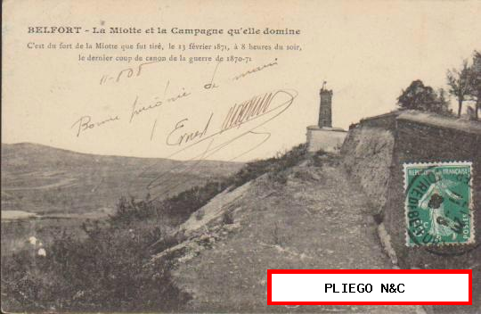 Belfort-La Miotte. Franqueado en 1908