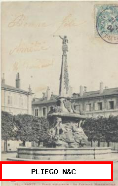Nancy-Place d´Alliance. Franqueado y fechado en 1904