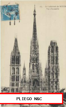La Cathédrale de Rouen. Franqueado y fechado en 1925