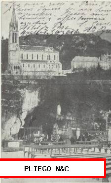 Lourdes-Grotte et Basilique. Franqueado y fechado