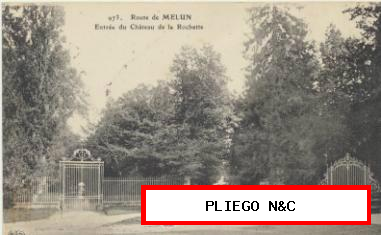Route de Melun-Entrée du Château de la Rochette. Franqueado y fechado en 1914