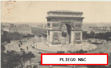 Paris-L´Arc de Triomphe de l´Etoile. Franqueado y fechado en 1916