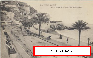Nice-Le Quai des Estats-Unis. Franqueado y fechado en 1926