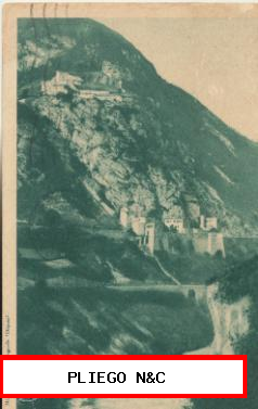 Le Rhòne et le Fort de l´Ecluse. Franqueado y fechado en 1935
