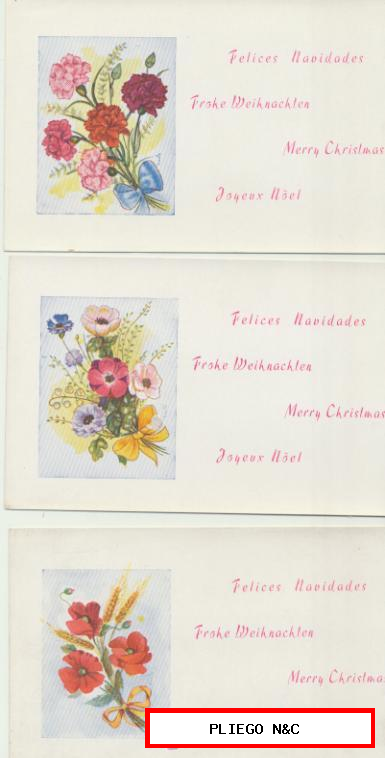 Postales de Felicitación Española. Lote de 3. Año 1926