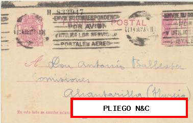 Tarjeta Entero Postal. De Madrid a Alcantarilla del 14-Sept-1935. Edifil 69