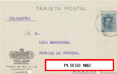 Tarjeta con Membrete de Madrid a Monóvar del 16-4-1926. Con Edifil 315