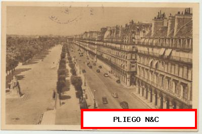 Paris-Rue de Rivoli. Franqueado y fechado en 1951