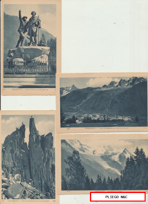 Chamonix-Lote de 4 postales